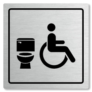 WC invalidé, 80x80mm, stříbrná, Arizona
